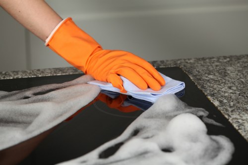 Professional cleaner handling kitchen and bathroom cleaning in Harrow